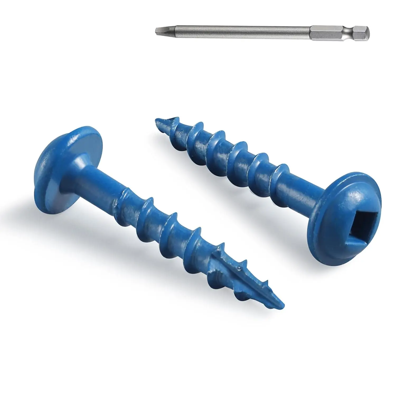 Pocket Hole Screws 1 Inch, 150 count, Anti-Rust Blue Coated Pocket Screws #8 x 1, Exterior  Screws, Coarse Thread, Washer  Square Drive, Self-Tapping Tip, with Drive Bit