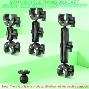 Sport Camera Dual Clamp Crab Claw Bracket, Compatible with Gopro and Insta360 One X2 X3, Motorcycle Bicycle Handlebar Mount