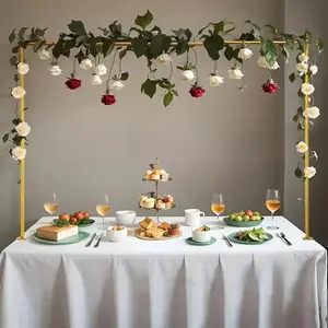 Elegant Golden Desktop Metal Support Stand Lightweight Easy Placement Multi-use For Indoor Outdoor Party Wedding Baby Shower Table Artistic Decor Accessories
