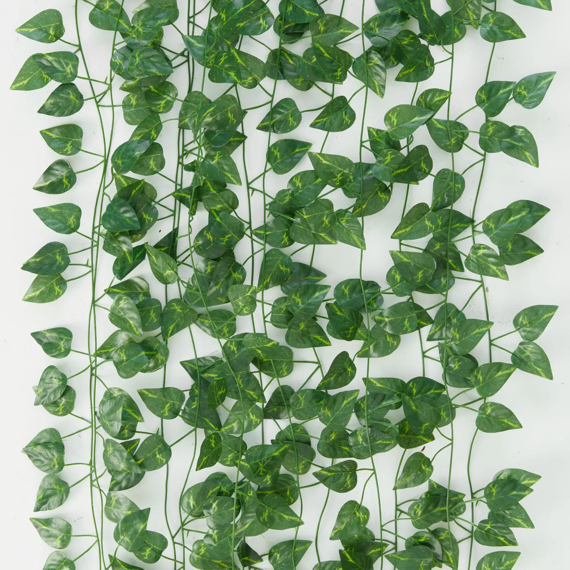 Artificial Ivy Garland Leaf Vine, 12pcs Hanging Green Leaves Fake Plant, Vine for Room Wedding Party Garden Wall Outdoor Greenery Home Office Decor, D
