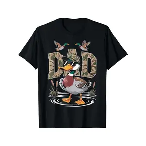 BDHJYDB Father'S Day T-Shirt Featuring a Duck Hunting Theme with a Mallard Design, Suitable for Both Men And Women.This Summer Short-Sleeve Shirt Is Made of 220G Pure