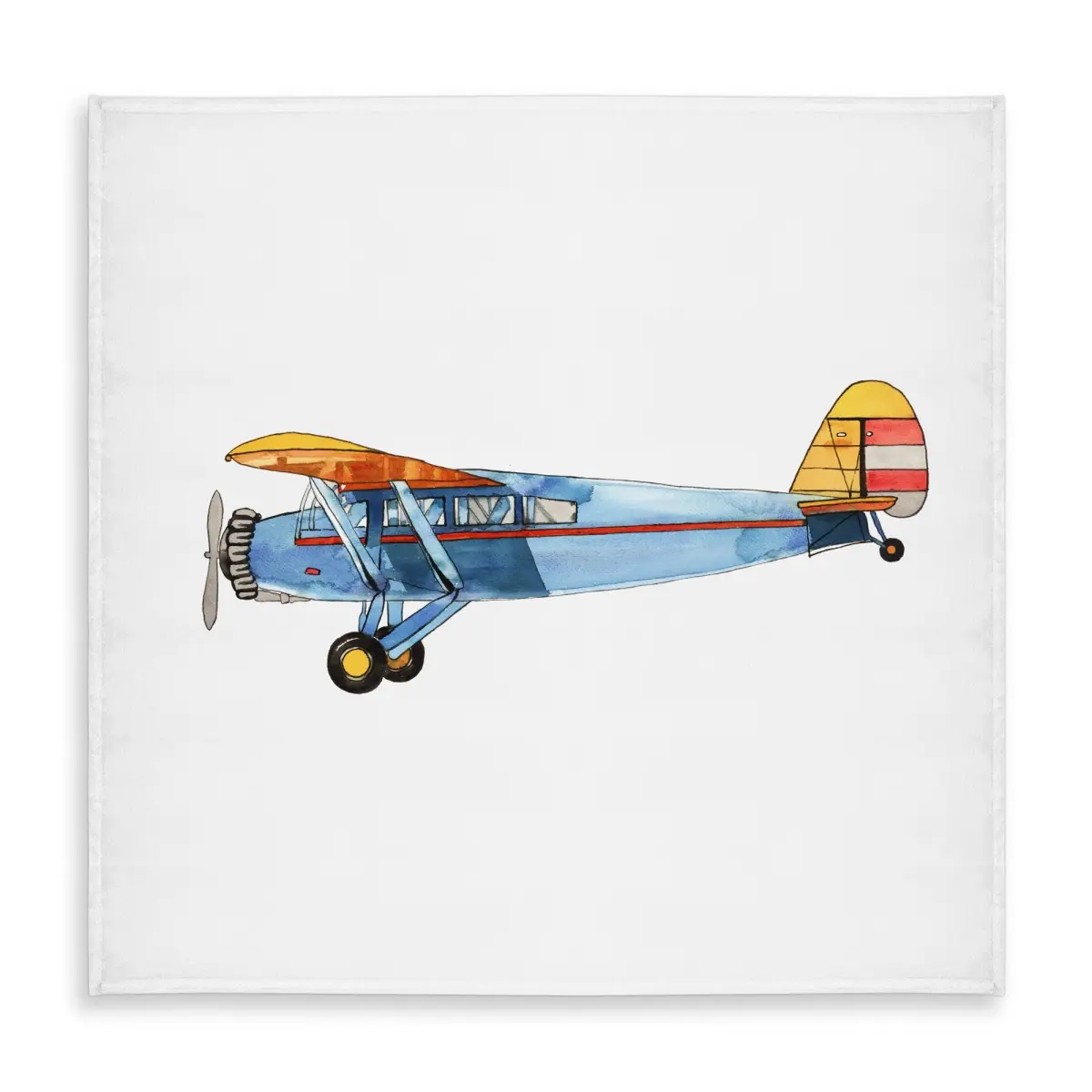 360 stand Square 58x58 in Water-Resistant Vintage Aviation Theme Tablecloth, Small Blue Plane Kitchen Linen for Home Decor, Picnic Table, Themed Party, Outdoors, Wipe Clean