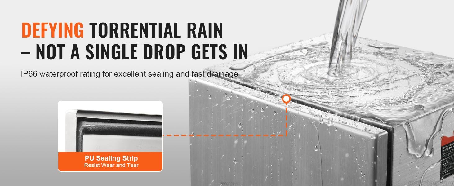 Stainless Steel Electrical Enclosure Box, 24x20x8 Inches, 304 Stainless Steel Outdoor Wall Mounted Enclosure with Mounting Plate Hinges and Lock, IP66 Waterproof Junction Box for Electrical Equipment