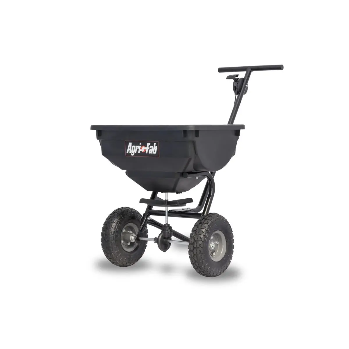 Agri-Fab 45-0531 Deluxe Push Spreader, 85 Lbs Capacity Poly Hopper, Plastic Construction, 10" Pneumatic Wheels, Hand Control, Up to 10' Spread Width, For Ice Melt & Fertilizer Applications