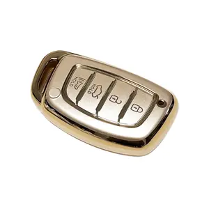 for Hyundai Car Key Protection Case Car Key Protector Car Key Accessory Key Fob Protector Soft Durable Tpu Material 360 Degree Protection Key Cover for Hyundai 2018-2013 Sonata Tucson Elantra 4 Buttons