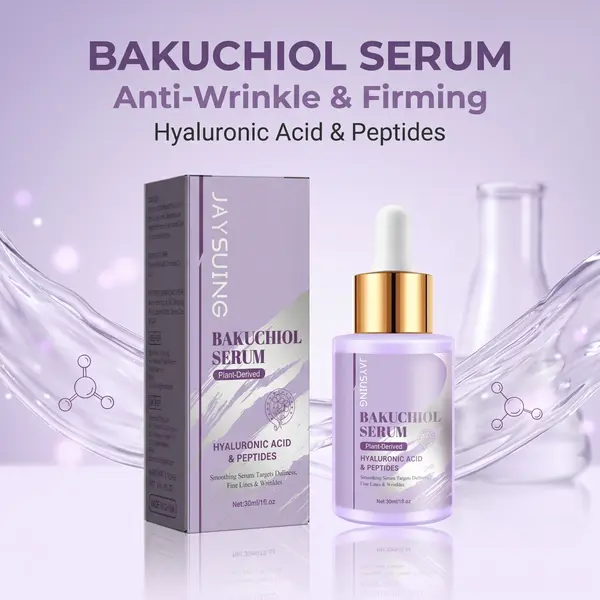 Fragrance-Free Anti-Aging Bakuchiol Facial Serum 30 ml - Facial Skin Care Essence for Wrinkle Reduction, Moisturizing, Firming, Fine Line-Fading, Brightening, Breakout Prevention, Anti Wrinkle, Glow Up, 30 Ml Bottle, Porcelain Skin