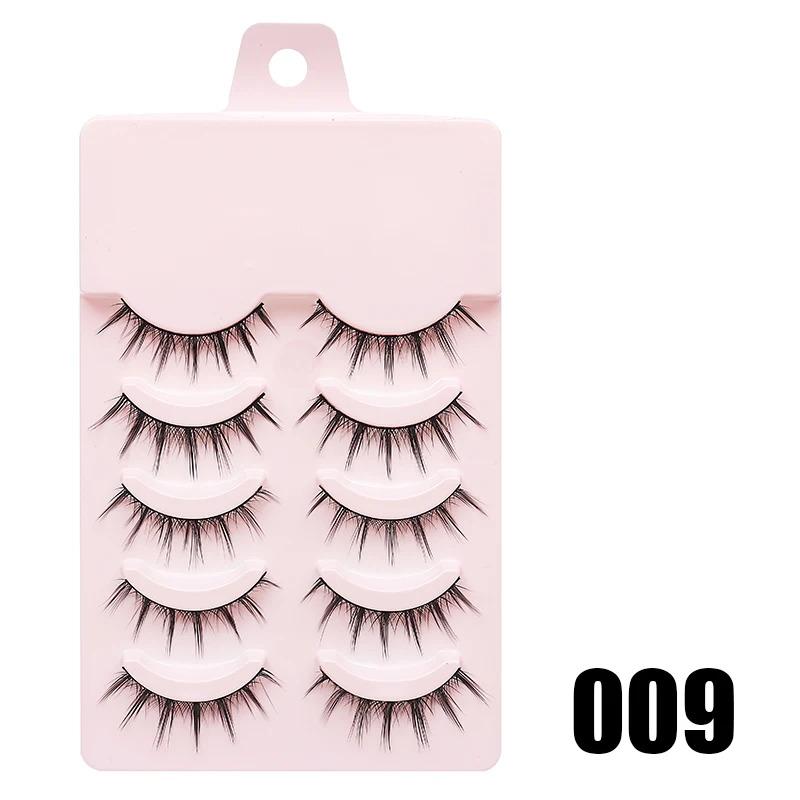 Fake Eyelash Anime Lashes 5 Pairs Little Devil Eyelashes Natural Daily Makeup Manga Eyelashes Clear Band Eyelashes