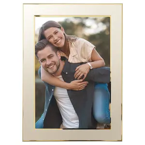 REGALWOVEN Modern Picture Frame Brushed Aluminum Metal Photo Frame with Real Glass, Display for Home Room Tabletop and Wall Decor