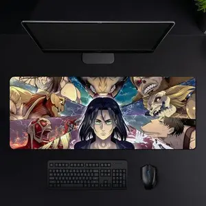 Attack on titan desk mat eren yeager gift for fans