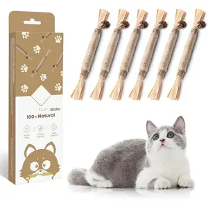 6 Pcs Cat Chew Silvervine Stick Toys, Natural Cat chew Toys, Teeth Cleaning