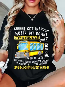 100% Cotton Funny School Bus Driver Life Last Day Of School Teacher T-Shirt