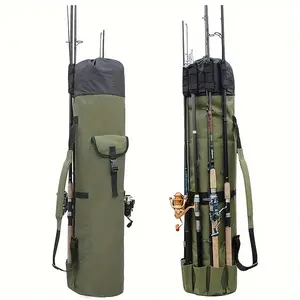 Outdoor Waterproof Fishing Rod Bag, Multi-Function Fishing Accessories Storage, Large Capacity Durable Foldable Fishing Gear Carry Bag
