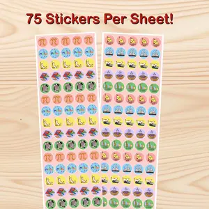 Math Sticker Sheets 75 Stickers Per Sheet for Teachers Students Classrooms Planners Journals STEM Learning Activities