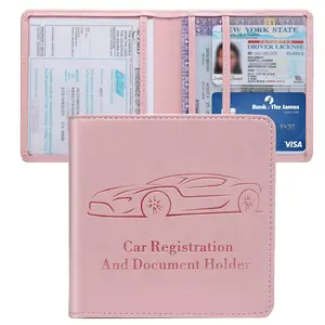 Car Registration & Document Holder, 1 Count PU Leather Car Registration & Insurance Card Holder, Car Information Folder, Wallet Storage, Card Organizer