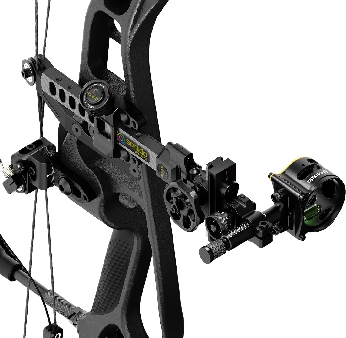 Sanlida Dragon 10 Advanced 3 Pin Hunting Bow Sight, Highly-Visible Micro-Adjustable Hunting Compound Bow Sight for Right Hand