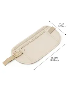 Ultra thin invisible close fitting anti-theft waist bag, compact and convenient, with multiple layers of space, elastic elastic waistband adjustable buckle, suitable for outdoor hiking and traveling, convenient and easy to use