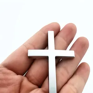 2026 Christian Cross Car Decal: Trendy Modification Sticker, Metal Cross Emblem (Durable Zinc Alloy) - Multi-Color Options, 1/2 Packs, Universal for Cars & Motorcycles
