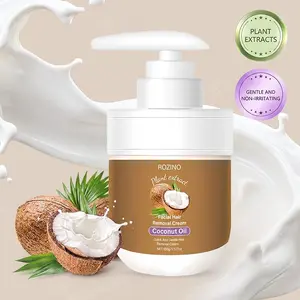 Rozino Coconut Hair Removal Cream 100g Pump Tub, Apply on Skin, a Quick Step for Smooth Feel Moisturizing Eye Mask Eye Patch