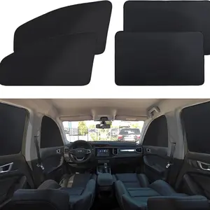 2/4 Pcs Car Side Window Sun Shades, Shades with Magnets 4 PCS Window Sunshades Privacy Curtains, Protection Privacy Covers Auto Accessories, Heat Insulation and Sunscreen Window Curtain, Suitable for Most Models