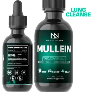 Mullein Drops - Lung Cleanse Leaf Extract - Potent Mullein for Immune Support, Detox & Respiratory Health - Made in the USA - Herbal Supplement - 4 fl oz
