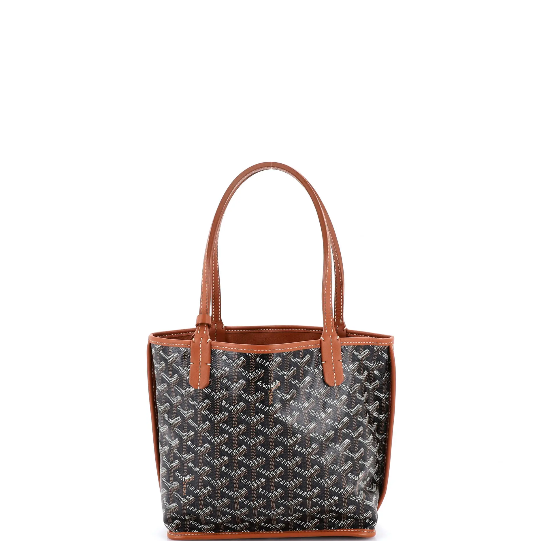 Pre-owned Goyard Canvas Coated Top Handle Bags Anjou Reversible Tote Coated Canvas Mini by Rebag