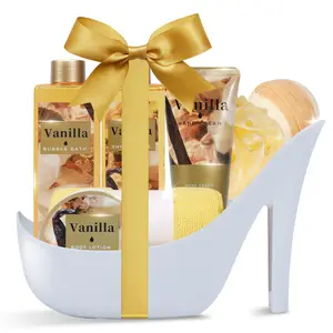 Bath and Body Care Sel-Care Gifts for Women High Heel Fun Kit for Women 8pcs Spa Warm Vanilla Comfort Birthday Gift for Womens Mom Grandma Sister Friend Mothers Day Gifts for Mom