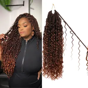 8 Packs Goddess Faux Locs Crochet Hair-18 Inch Boho Soft Locs Crochet Hair for Black Women (T30, 18 Inch(Pack of 8))