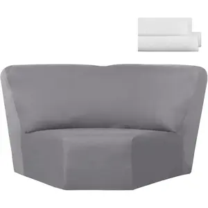 Corner Sofa Cover Stretch Corner Couch Cover Furniture Protector for Living Room Sectional Recliner Sofa Slipcover Reclining L Shape Couch Additional Seat(Light Gray,Milk Silk)