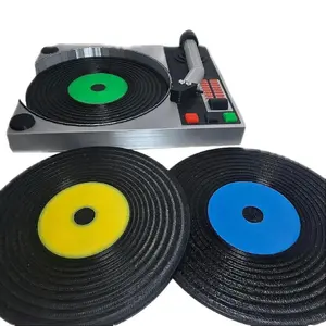 Mini Record coasters with matching record player.