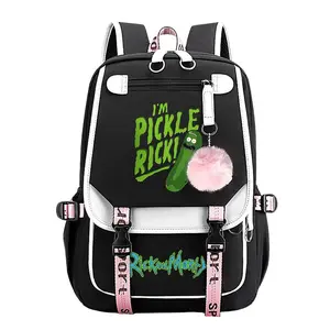 Rick And Morty Trendy Youth Backpack – Travel & School Bag,Laptop Backpack  Perfect for Commuting, Camping & Daily Use, Durable Large-Capacity Design, Best Gift for Boys & Girls 11.4''*18.1''