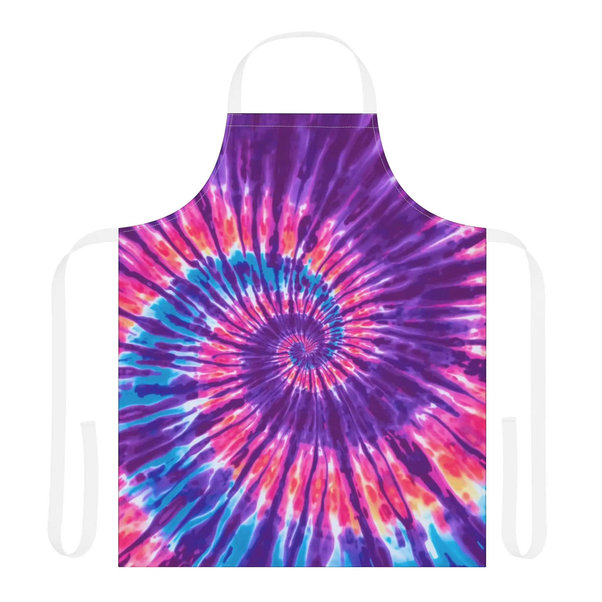 Purple Tie Dye Spiral Apron | Colorful Swirl Kitchen Apron