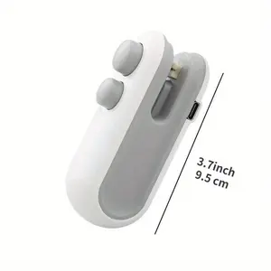 Mini Bag Sealer, 2 in 1 Bag Sealer Heat Seal with Cutter and with Lanyard, Rechargeable Portable Resealer Machine for Snack Plastic Bags Food Storage Travel