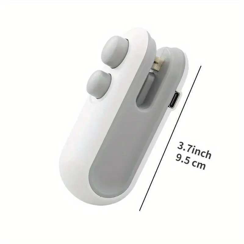 Mini Bag Sealer, 2 in 1 Bag Sealer Heat Seal with Cutter and with Lanyard, Rechargeable Portable Resealer Machine for Snack Plastic Bags Food Storage Travel