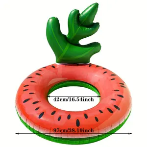 Festive Inflatable Fruit Swimming Ring: Adult Avocado Backrest, Watermelon, Lemon Design - PVC Material - Suitable for Ages 14+ - Perfect for Pool Parties