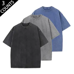 1/3 Pack Oversized Tshirts for Women and Men Gym Vintage Heavyweight T Shirts Cotton Workout Acid Wash Baggy Tees