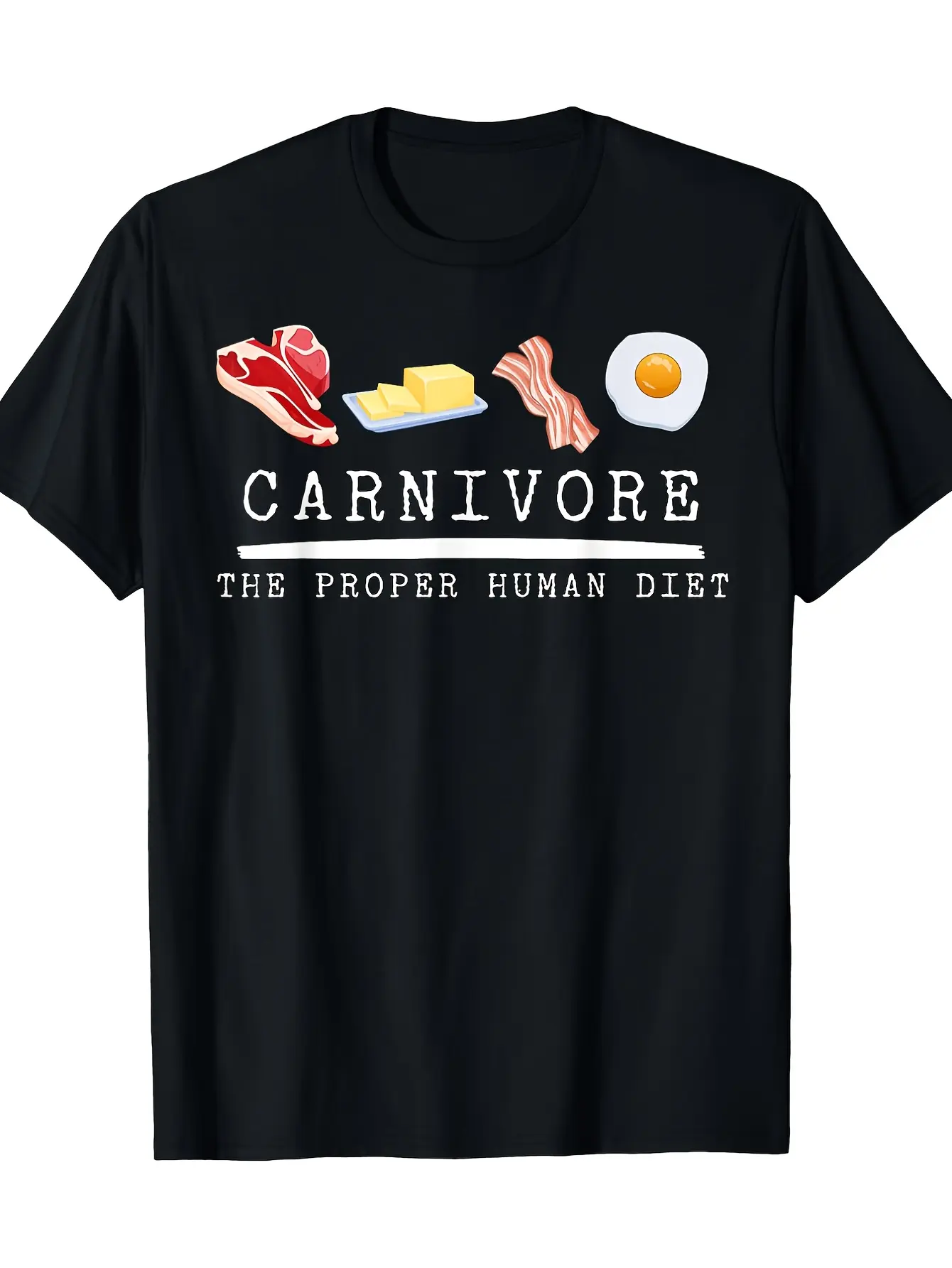 Carnivore_ The Ideal Diet for Humans - A T-Shirt F unisex soft cotton short sleeve t shirt, vintage graphic casual tee for men women teens, perfect birthday holiday gift for camping travel gym daily street  wear