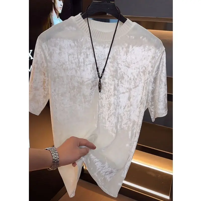 Men's Casual Graphic Print Short-Sleeve Round Neck T-Shirt - Menswear Top with Fitted Cut, Normal Type, Versatile Look, Summer Streetwear Fashion Apparel, Crew Neck