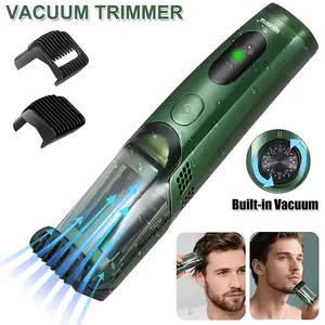 Vacuum Beard Cordless Waterproof Groin Hair Trimmer Shaver ,Body Electric Hair Shaver,Upgrade Adjustable Length with 2 Comb, Customizable Electric Shaver For Facial Epilator & Body, IPX6 Waterproof, Powerful Battery,Hair Clippers Stainless Steel summervib