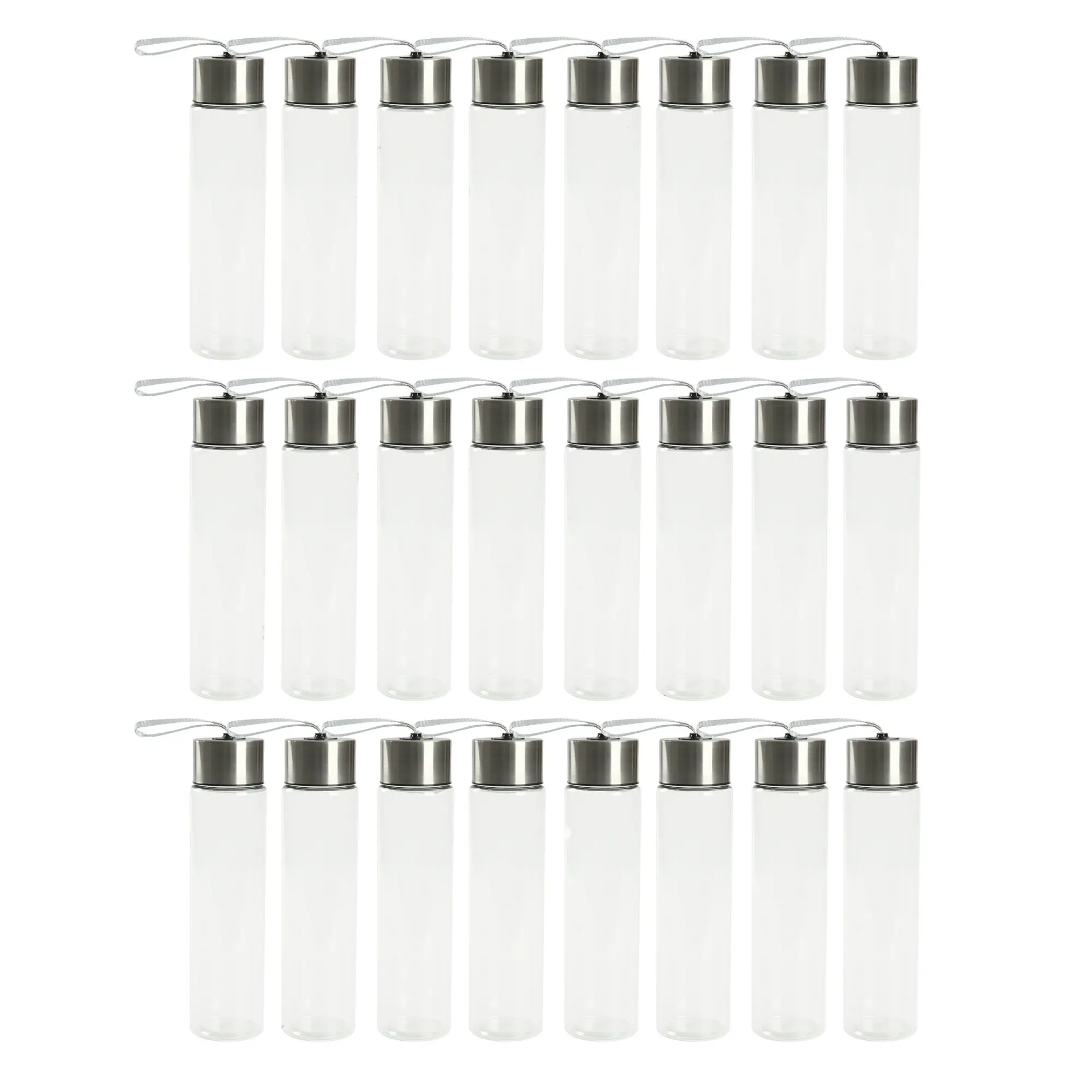 Eco-Friendly 18oz Plastic Water Bottles with Strap – 24 Pack Party Essentials
