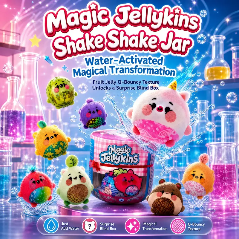 2026 Magic Jellykins Mystery Jar Squishy - Water-Activated Surprise Reveal Soft Squishy Characters, Fidget Plush Sensory Collectibles, Ideal Gift for Age 5+ Kids, Squishy Mystery Jars