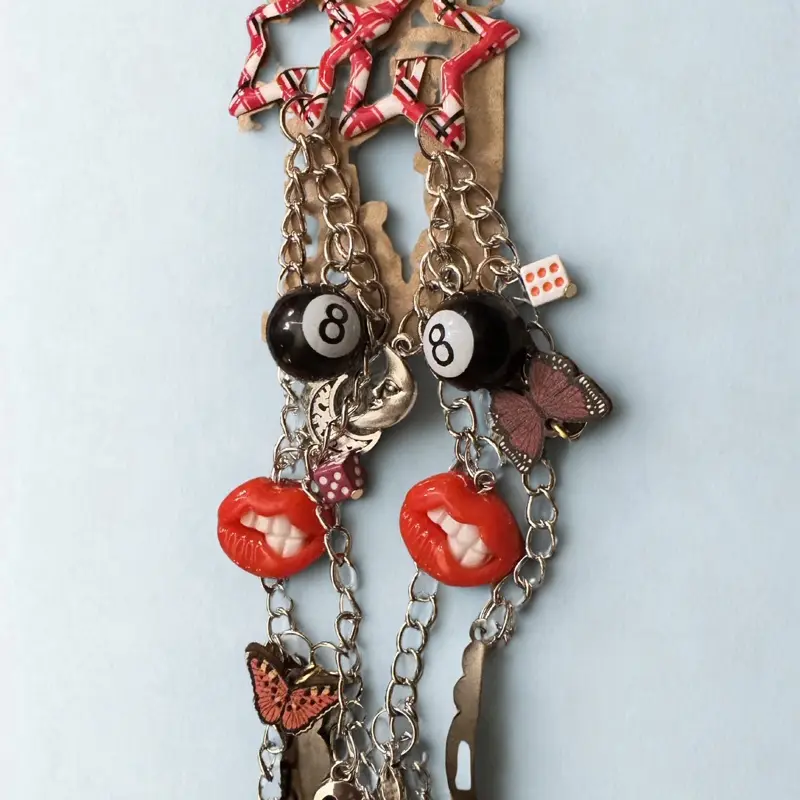 8Ball Lip Hair Charms
