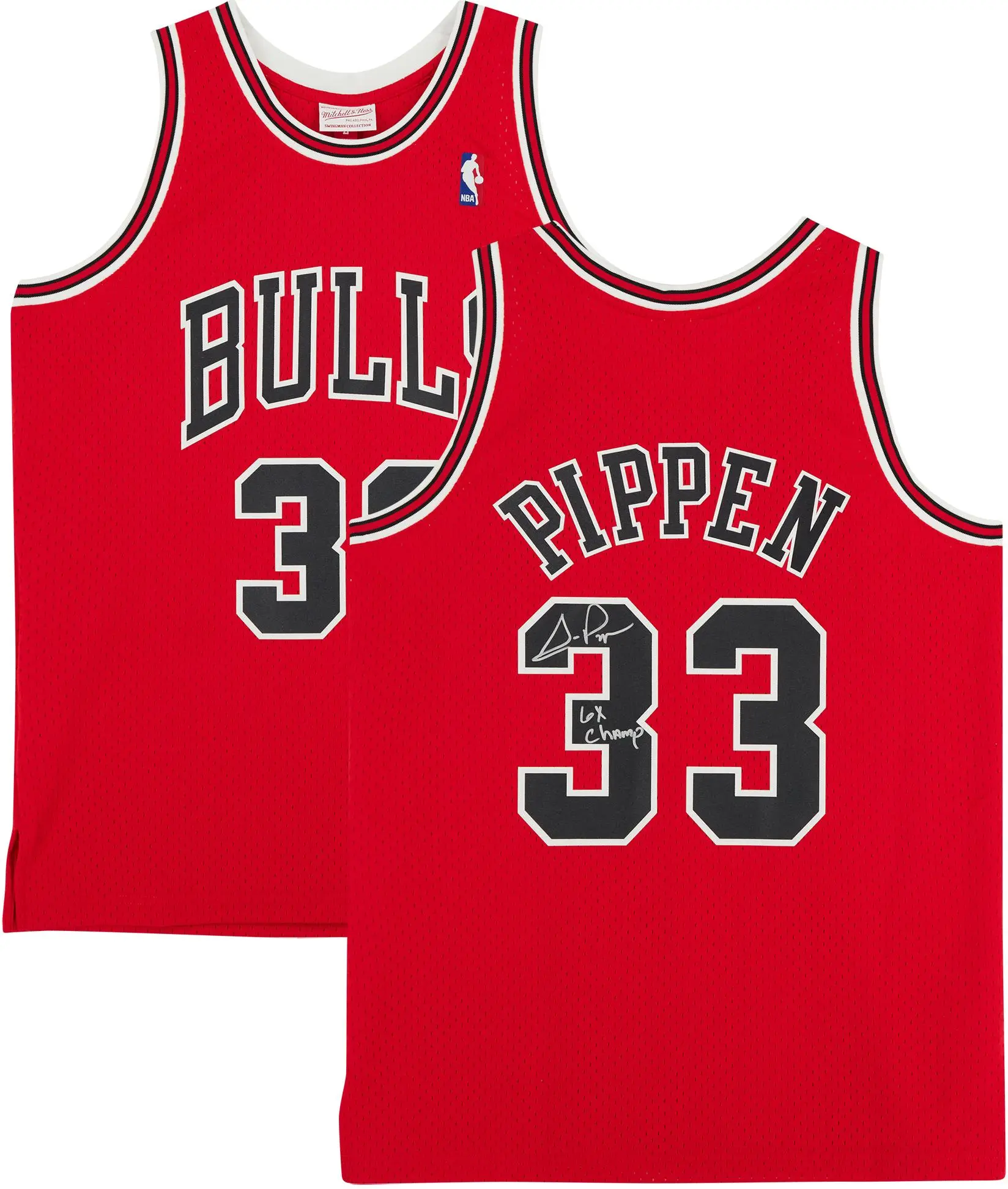 Scottie Pippen Chicago Bulls Autographed Red Mitchell & Ness 1997-1998 Swingman Jersey with "6x NBA Champ" Inscription - Fanatics Authentic Certified