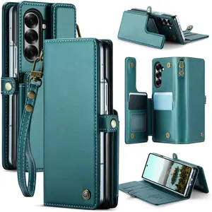 Samsung Galaxy Z Fold 7/6 Phone Case with Card Holder, Rfid Protection, Stand, Magnetic Cover, Shockproof Design, Unisex