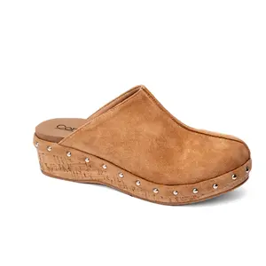 Newbie Wedges Camel Faux Suede - 1.75 Inch Platform Memory Foam Insoles Slip On Walking Shoes for Girls