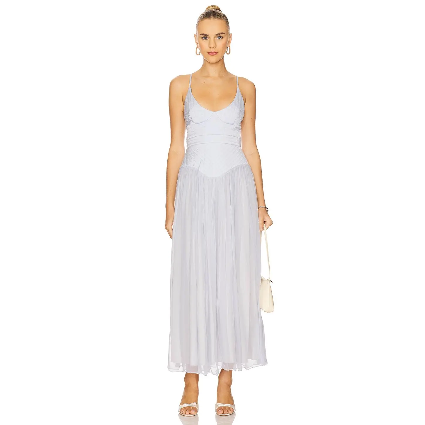 LPA Odette Midi Dress in Dusty Blue