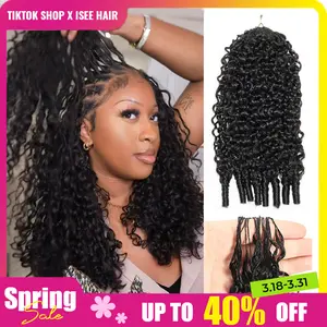 ISEE HAIR Human Hair Burmese Curly & Kinky Curly Crochet Extensions Miracle Knots Pre-Separated 50g/Pack – Knotless Boho Braids, 4-5 Packs for Full Head, Multiple Curly & Wave Textures#HairTok #HairTutorial #HairStyles #SpringStatements