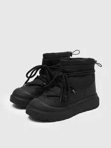 New Warrior Trendy Versatile Work Boot Thicken Fleece Warm Northeast Bread Snow Boots, Ankle Casual Boots, Stylish Winter Footwear for Men & Women