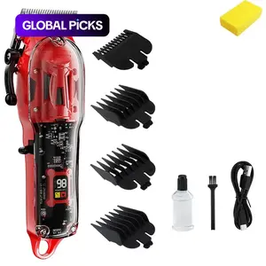 Transparent Retro Pet Electric Clipper, LCD Display Professional Beard Trimmer, Low Noise Wireless Cat Dog Groomer, LED Screen, Safe R-Type Blade #GLOBAL PICKS