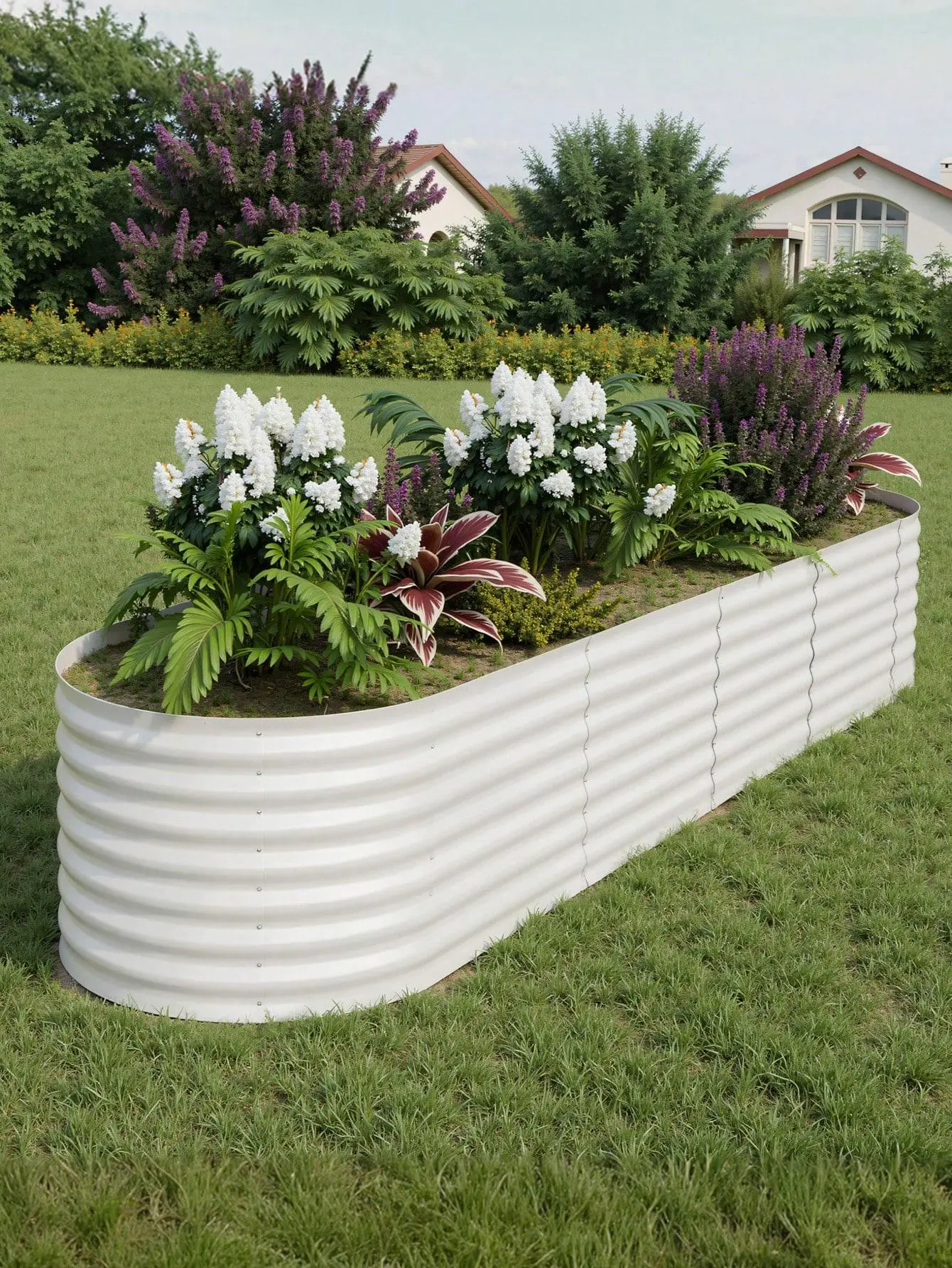 Gaomon 2-Pack Beige 8ft Galvanized Steel Raised Garden Beds (8x2x2ft, 36in Height) - Elevated Planting Boxes with Diamond Braces, Rust-Proof, No-Bend, All-Climate, Tool-Free Assembly for Gardening Roses/Strawberries