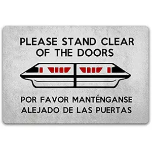 Funny Please Stand Clear of The Doors Floor Mat Rug Non-Slip Entrance Indoor Outdoor Bathroom Kitchen Home Doormat Rubber
